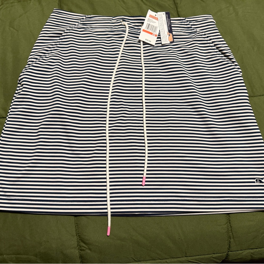 Vineyard Vines Navy and White Striped Mini Skirt